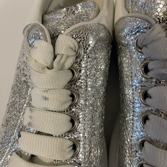 Alexander McQueen  Womens  Iridescents Glitter Oversized Sneakers Sz. 37.5 D - Picture 7 of 15
